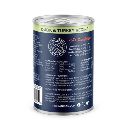Canidae, CANIDAE PURE Grain-Free Wet Dog Food, Sky Formula w/Duck & Turkey, 12Each/13 Oz (Count of 12)