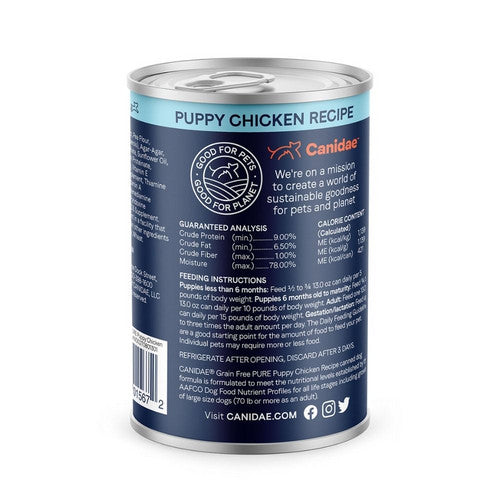Canidae, CANIDAE PURE Grain-Free Foundations Puppy Wet Dog Food, Chicken, 12Each/13 Oz (Count of 12)