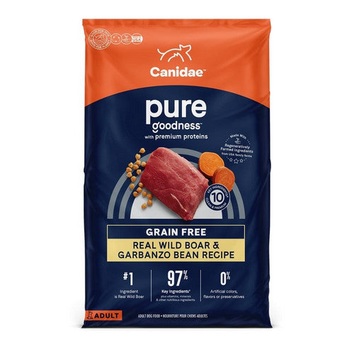CANIDAE PURE Grain-Free LID Dry Dog Food Wild Boar & Garbanzo Bean, 1 Each/24 lb by Canidae