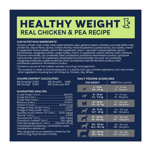 Canidae, CANIDAE PURE Grain-Free Healthy Weight LID Dry Dog Food, Chicken & Pea, 1 Each/12 lb