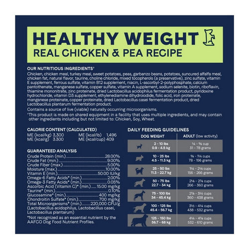 Canidae, CANIDAE PURE Grain-Free Healthy Weight LID Dry Dog Food, Chicken & Pea, 1 Each/24 lb