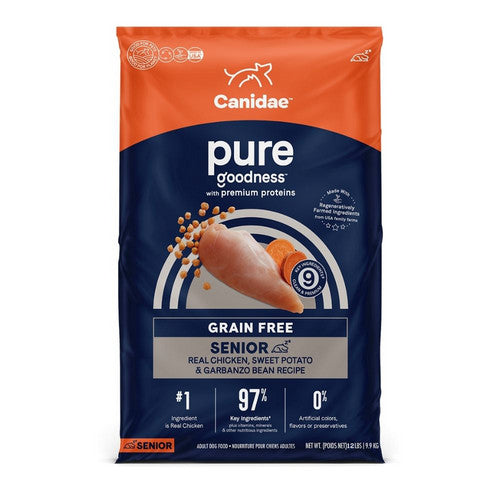 CANIDAE PURE Senior Grain-Free LID Dry Dog Food Chicken, Sweet Potato & Garbanzo Bean, 1 Each/12 lb by Canidae