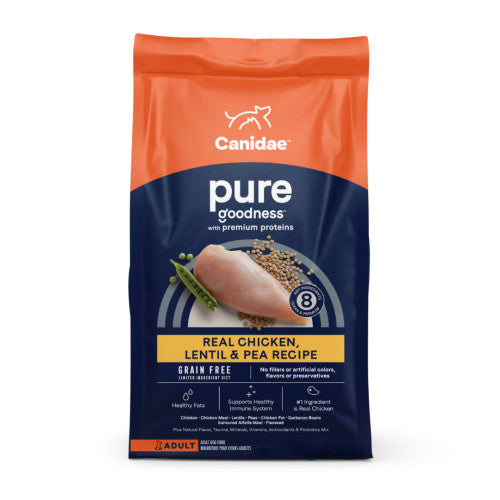CANIDAE PURE Grain-Free LID Dry Dog Food Chicken, Lentil & Pea, 1 Each/4 lb by Canidae