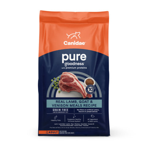 CANIDAE PURE Grain-Free LID Dry Dog Food Lamb, Goat & Venison Meals, 1 Each/12 lb by Canidae
