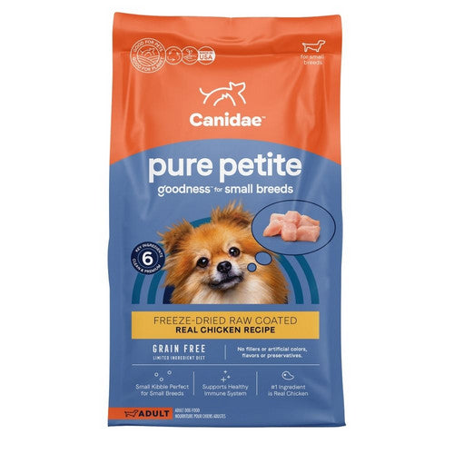 CANIDAE PURE Grain-Free Petite Small Breed Adult Raw Freeze-Dried Dog Food Chicken, 1 Each/4 lb by Canidae