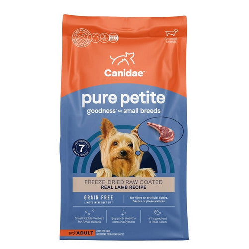 CANIDAE PURE Grain-Free Petite Small Breed Adult Raw Freeze-Dried Dog Food Lamb, 1 Each/4 lb by Canidae
