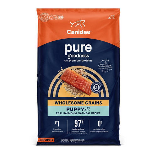 CANIDAE PURE Puppy with Wholesome Grains Dry Dog Food Salmon & Oatmeal, 1 Each/24 lb by Canidae