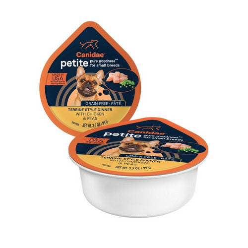 CANIDAE PURE Petite Small Breed Grain-Free Wet Dog Food Pate w/Chicken & Peas, 12Each/3.5 Oz (Count of 12) by Canidae