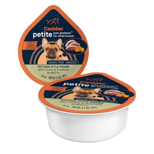 CANIDAE PURE Petite Small Breed Grain-Free Wet Dog Food Minced w/Duck & Pumpkin, 12Each/3.5 Oz (Count of 12) by Canidae