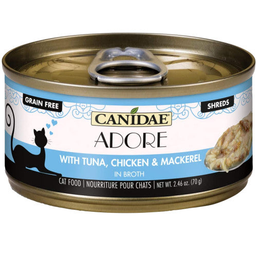 CANIDAE Pure Adore Wet Cat Food Tuna, Chicken & Mackerel in Broth, 24Each/2.46 Oz (Count of 24) by Canidae