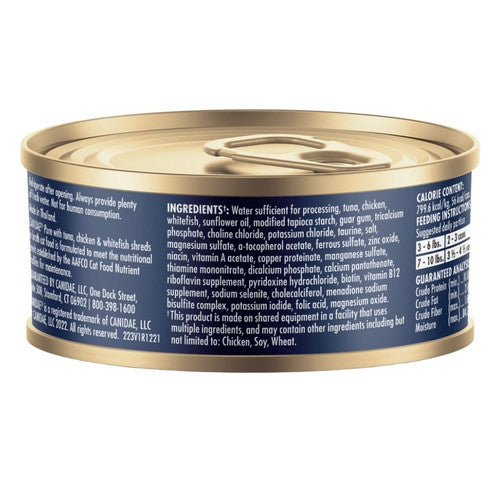 Canidae, CANIDAE Pure Adore Wet Cat Food, Tuna, Chicken & Whitefish in Broth, 24Each/2.46 Oz (Count of 24)