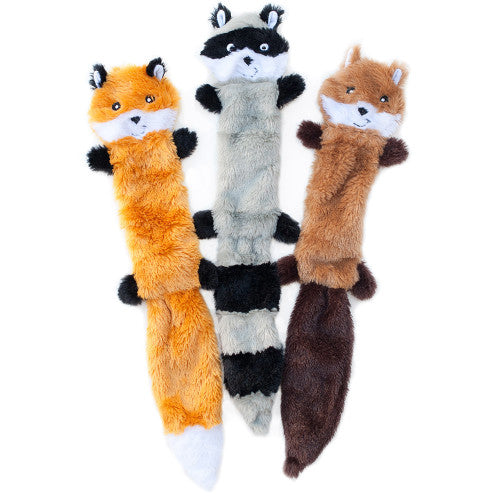 ZippyPaws Skinny Peltz Dog Toy Fox, Raccoon, Squirrel, 1 Each/LG, 3 Pack by ZippyPaws