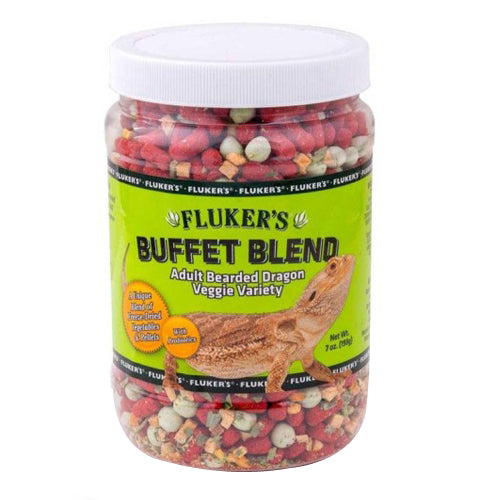 Fluker's, Fluker's Buffet Blend Adult Bearded Dragon Veggie Variety Freeze Dried Food, 1 Each/7 Oz