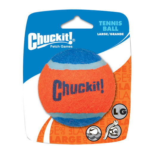 Chuckit! Tennis Ball Dog Toy Shrink Sleeve Blue/Orange, 1 Each/LG, 1 Pack by Chuckit!