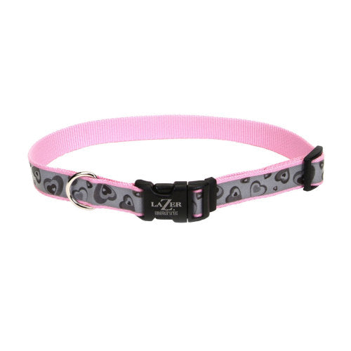 Lazer Brite, Lazer Brite Reflective Adjustable Dog Collar, Pink, 1 Each/1 In X 18-26 in