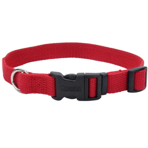 Coastal Pet, New Earth Soy Soy Adjustable Dog Collar, Cranberry, 1 Each/1 In X 18-26 in
