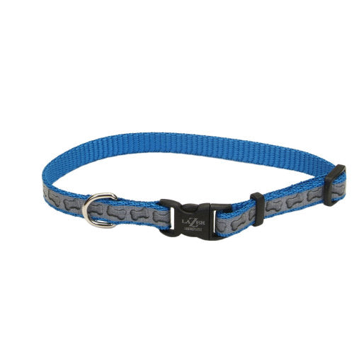 Lazer Brite, Lazer Brite Reflective Adjustable Dog Collar, Turquoise, 1 Each/3/8 In X 8-12 in