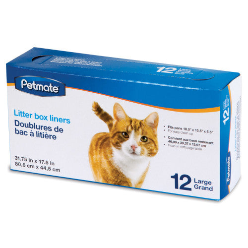 Petmate Litter Pan Liners Clear, 1 Each/12 Count, Large by Petmate