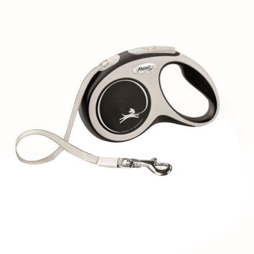 Flexi New Comfort Retractable Tape Dog Leash Grey, 1 Each/10 ft, XS, Up To 26 lb by Flexi