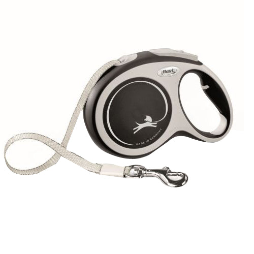 Flexi New Comfort Retractable Tape Dog Leash Grey, 1 Each/26 ft, LG, Up To 110 lb by Flexi