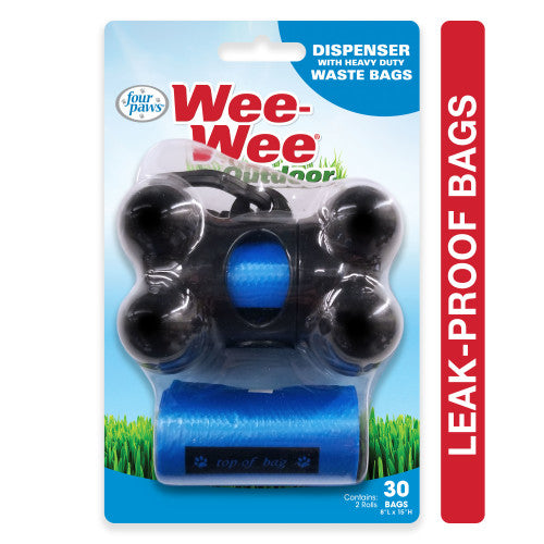 Four Paws, Four Paws Wee-Wee Outdoor Dog Waste Bag Dispenser with Heavy Duty Waste Bags, Waste Bags, 1 Each/30 Count