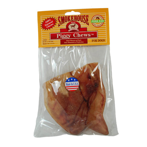 Smokehouse USA Made Natural Pig Ears Dog Chew 1 Each/2 Pack by Smokehouse