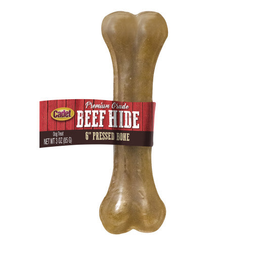 Cadet Premium Grade Pressed Beef Hide Bones 1 Each/6 in, 1 Pack by Cadet