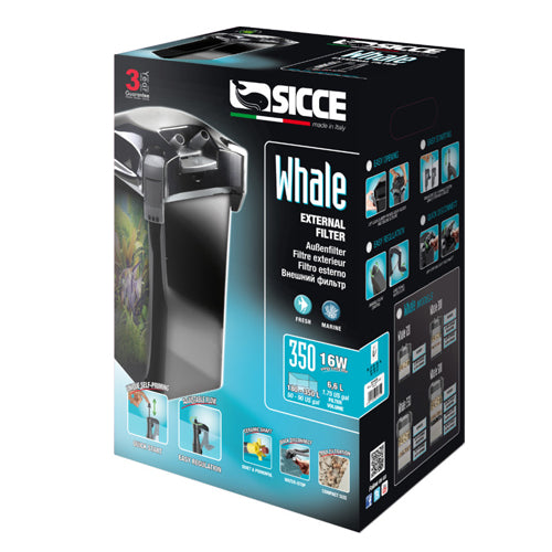 Sicce WHALE 350 Canister Filter - up to 90 gallon aquariums - 330 GPH 1 Each by Sicce
