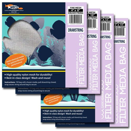 Weco, Weco Products Fine Mesh Drawstring Filter Media Bag, White, 1 Each/8 In X 12 in