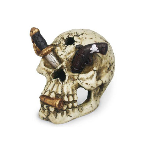 Weco, Weco Products Wecorama Catacombs Pirate Skull Aquarium Ornament, Multi-Color, 1 Each
