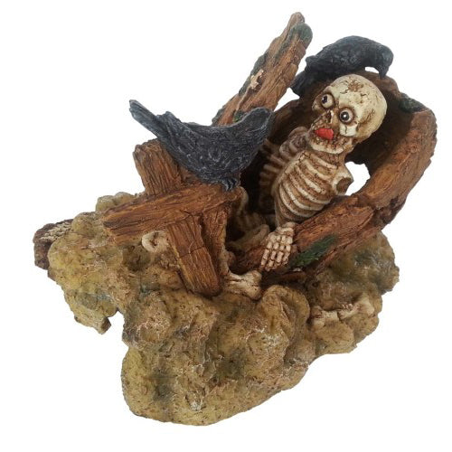 Weco, Weco Products Wecorama Catacombs Skeleton Grave Aquarium Ornament, Multi-Color, 1 Each