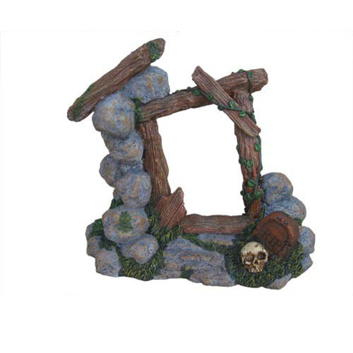 Weco, Weco Products Wecorama Catacombs Spooky Gate Aquarium Ornament, Multi-Color, 1 Each