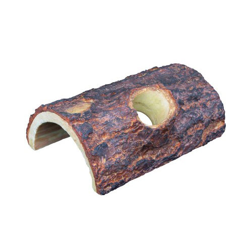 Weco, Weco Products Wecorama Sleepy Hollows Giant Pine Bark Lodge Terrarium Ornament, Brown/Yellow, 1 Each/Medium