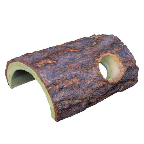 Weco, Weco Products Wecorama Sleepy Hollows Giant Pine Bark Lodge Terrarium Ornament, Brown/Yellow, 1 Each/Large