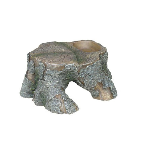 Weco, Weco Products Wecorama Sleepy Hollows Pine Stump Den Terrarium Ornament, Gray/Brown, 1 Each/Medium