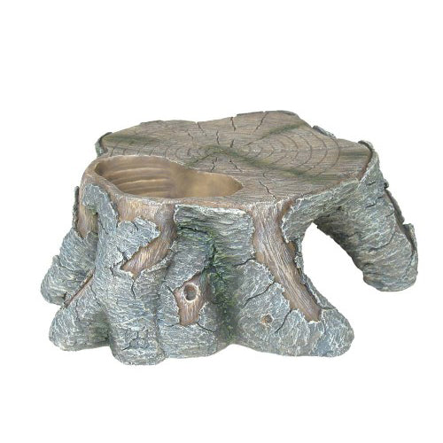 Weco, Weco Products Wecorama Sleepy Hollows Pine Stump Den Terrarium Ornament, Gray/Brown, 1 Each/Large