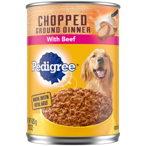 Pedigree, Pedigree Chopped Ground Dinner Adult Wet Dog Food, Beef, 12Each/22 Oz, 12 Pack (Count of 12)