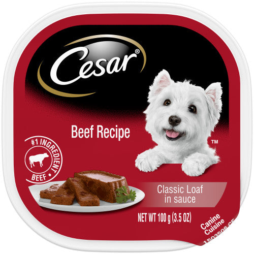 Cesar, Cesar Classic Loaf in Sauce Adult Wet Dog Food, Beef, 24Each/3.5 Oz, 24 Pack (Count of 24)