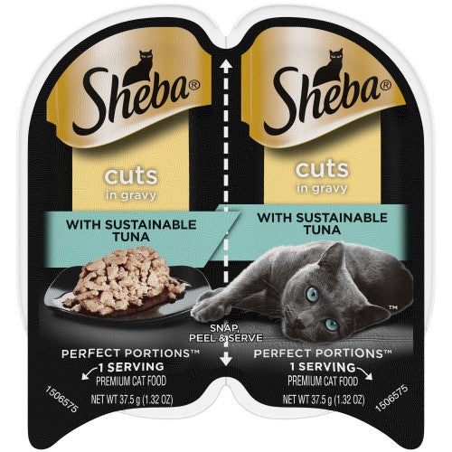 Sheba, Sheba Perfect Portions Cuts in Gravy Wet Cat Food, Signature Tuna, 24Each/2.6 Oz, 24 Pack (Count of 24)