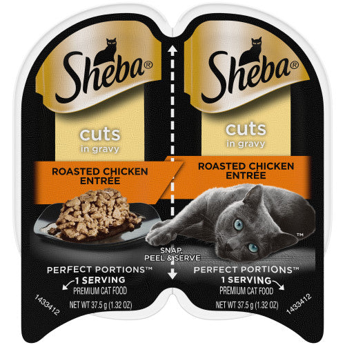 Sheba, Sheba Perfect Portions Cuts in Gravy Wet Cat Food, Roasted Chicken, 24Each/2.6 Oz, 24 Pack (Count of 24)