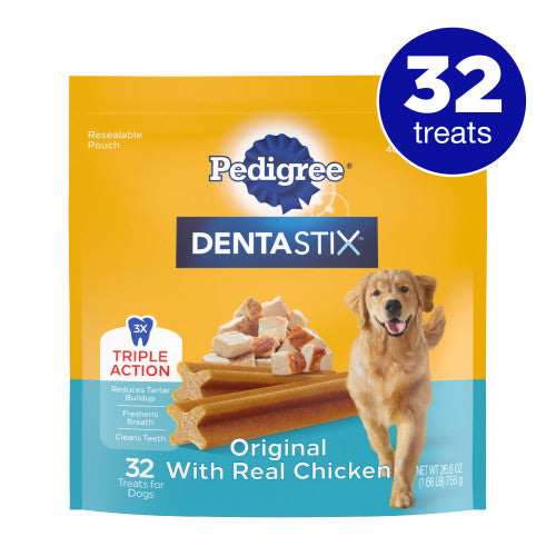 Pedigree, Pedigree DENTASTIX Dog Dental Treat, Original w/Real Chicken, 1 Each/32 Count