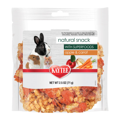 Kaytee, Kaytee Natural Snack with Superfoods Carrot & Apple, Carrot and Apple Blend, 1 Each/2.5 Oz