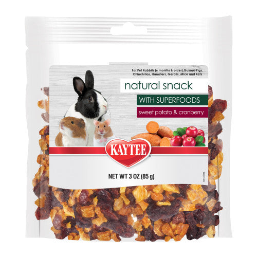 Kaytee, Kaytee Natural Snack with Superfoods Sweet Potato & Cranberry, 1 Each/3 Oz