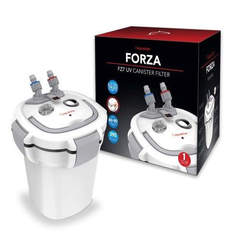 Aquatop, Aquatop FORZA FZ7 Canister Filter with UV Sterilizer, White, Grey, 1 Each