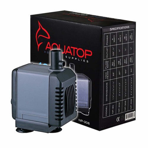 Aquatop NP-306 Aquarium Submersible Water Pump Black, Grey, 1 Each by Aquatop
