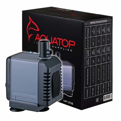 Aquatop NP-305 Aquarium Submersible Water Pump Black, Grey, 1 Each by Aquatop