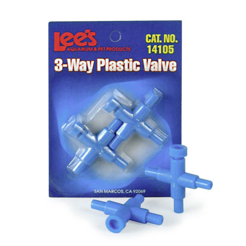 Lee's Aquarium & Pet Products, Lee's Aquarium & Pet Products Plastic Valve for Aquarium Pumps, 3-Way, Blue, 1 Each/2 Pack