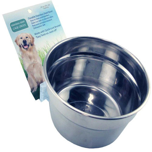 Lixit Stainless Steel Dog Crock Silver, 1 Each/20 Oz by Lixit