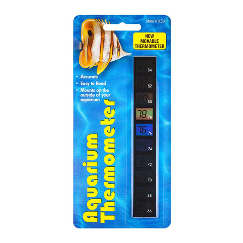 San Francisco Bay Brand, LCR Hallcrest Liquid Crystal Aquarium Thermometer Vertical, Black, 1 Each
