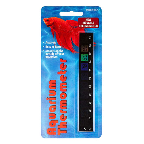 San Francisco Bay Brand, LCR Hallcrest Liquid Crystal Aquarium Thermometer Horizontal, Black, 1 Each